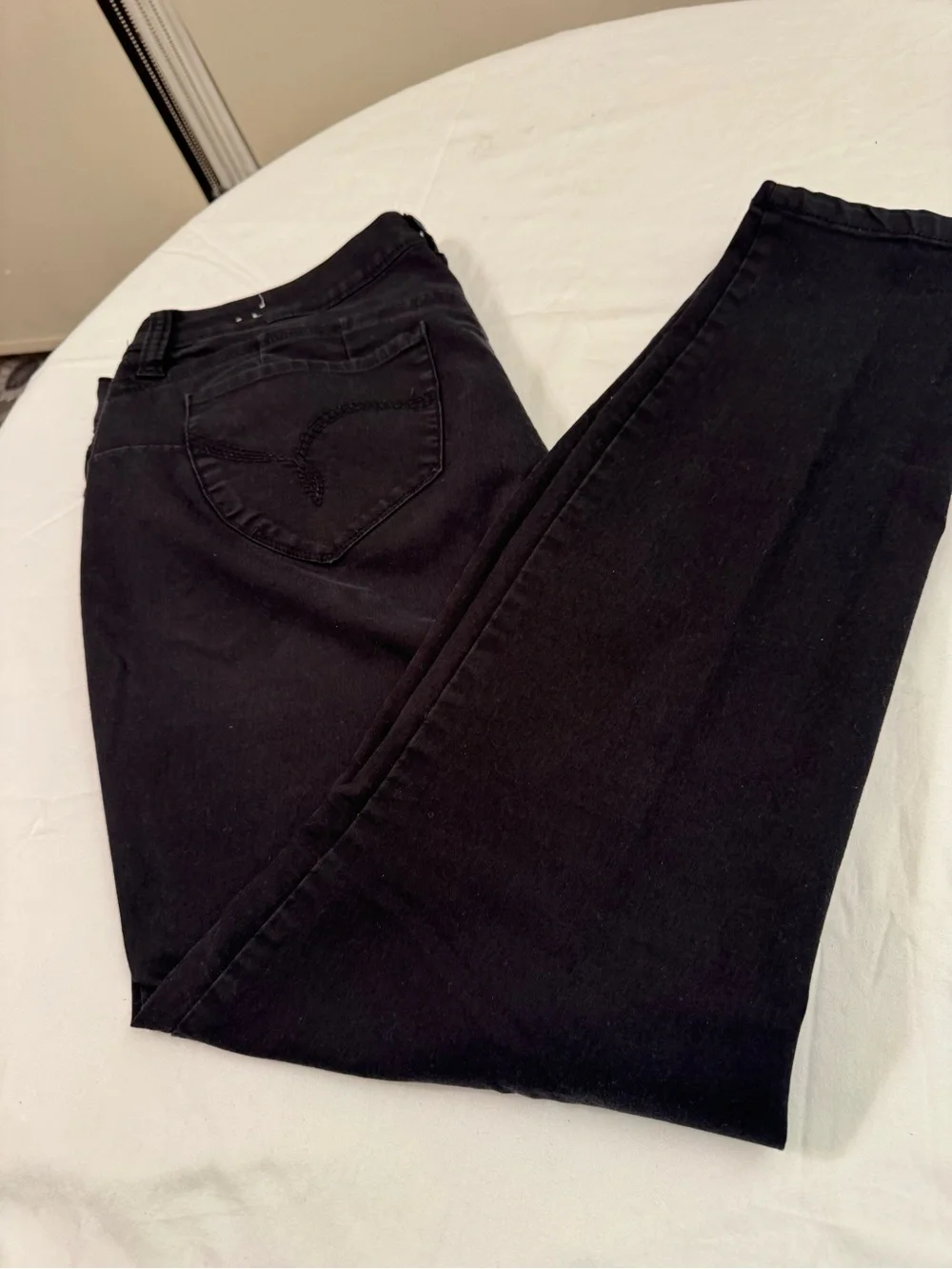 Royalty For Me Black Women’s Slim Jeans with Red Trim